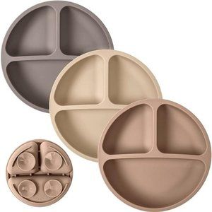 Suction Plates for Babies & Toddlers | 100% Silicone | Plates Stay Put